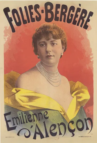 Folies-Bergère. Emilienne d'Alençon by Imp. Chaix, 1893 — digital art print download