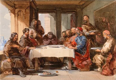 Монахи за столом by Джордж Кэттермол, 1847 — digital art print download