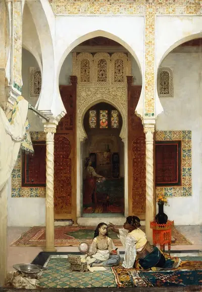 Женщины во дворе на Востоке by Гюстав-Акиль Гийомет, 1860-1865 — digital art print download