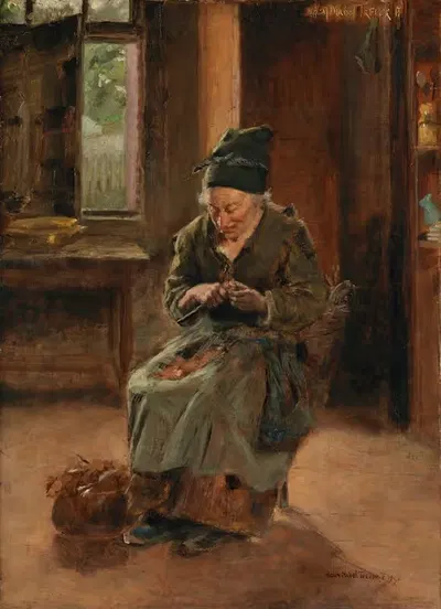 Интерьер бретонского коттеджа by Хелен Мэйбл Тревор, 1892 — digital art print download