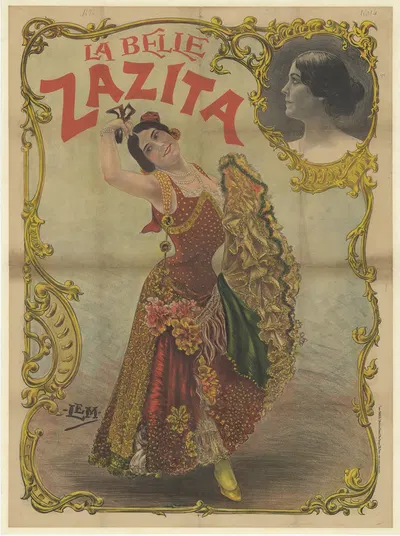 La Belle Zazita by Imp. Chaix, 1900 — digital art print download