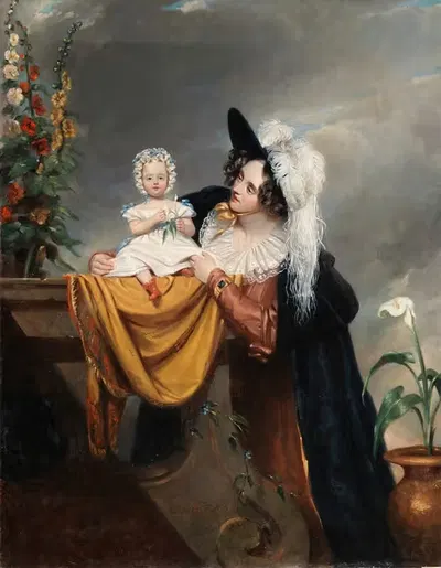 Миссис Ловер и её дочь by Самуэль Ловер, 1830 — digital art print download