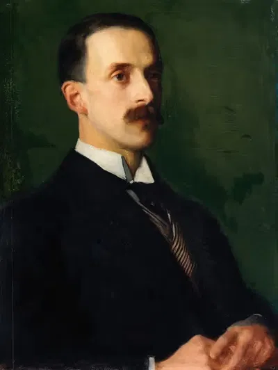 Портрет сэра Хью Лейна (1865-1915), директора Национальной галереи Ирландии 1914-1915 by Сара Сесилия Харрисон, 1865-1915 —…
