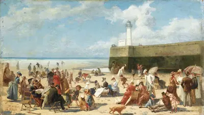 Сцена пляжа летом by Альсид Тэофиль Рободи, 1887 — digital art print download