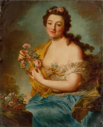 Self portrait as flora by Anna Dorothea Therbusch — digital art print download