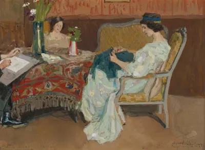 Familietafereel by Arnold Borisovich Lakhovsky, 1911 — digital art print download