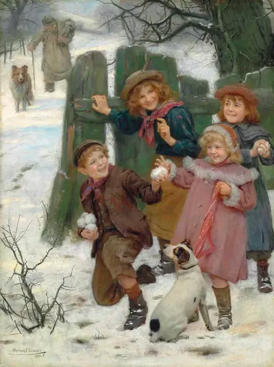 Держись; вот он идет by Артур Джон Элсли, 1901 — digital art print download
