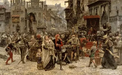 Valdemar Atterdag Holding Visby to Ransom, 1361 by Carl Gustaf Hellqvist, 1882 — digital art print download