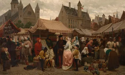 Ярмарка в Генте в Средние века by Феликс де Винь, 1862 — digital art print download
