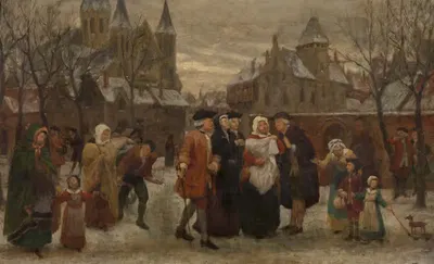Крещение во Фландрии в 18 веке (этюд) by Феликс де Винь — digital art print download
