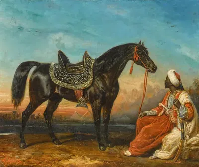Арабский жеребец и его конюх, Египет by Франсуа-Габриэль-Гийом Леполь — digital art print download