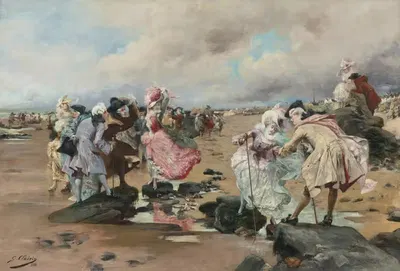 Воскресенье на побережье by Жорж Жюль Виктор Клерен, 1888 — digital art print download