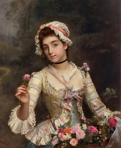 Цветочница by Гюстав Жан Жаке — digital art print download