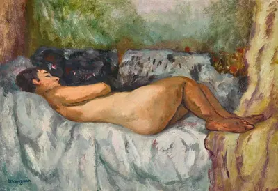 Жанна; обнаженная, лежащая by Анри Мангин, 1931 — digital art print download