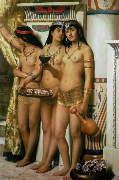 Pharaoh's Handmaidens by John Collier, 1883 — digital art print download