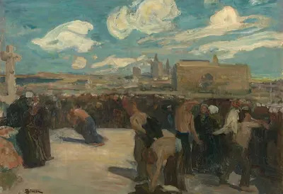 Борцы в Бретани (Франция) by Люсьен Симон, 1898 — digital art print download
