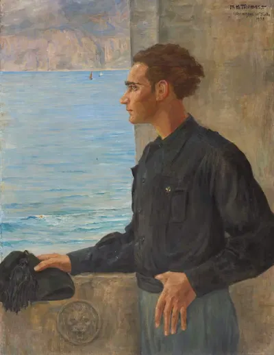 Портрет молодого человека в Бренцоне на озере Гарда by Мария Марга Томасс, 1933 — digital art print download