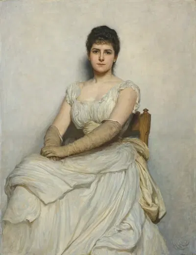 Мисс Кэтрин Грант (Леди в белом) by Сэр Хьюберт фон Херкомер, 1885 — digital art print download