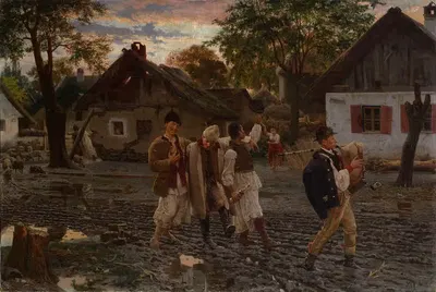 Счастливые братья by Урош Предич, 1887 — digital art print download