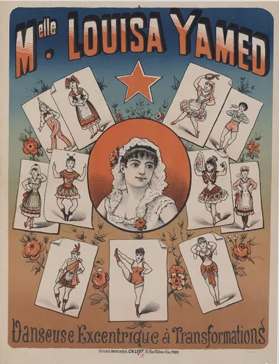 Melle Louisa Yamed. Danseuse excentique à transformations by Imp. Charles Lévy, 1882-1888 — digital art print download