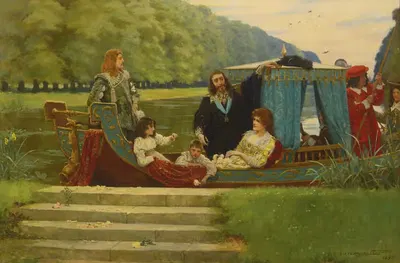 Послеобеденное время в Хэмптон-Корте by Уильям Генри Маргетсон, 1892 — digital art print download