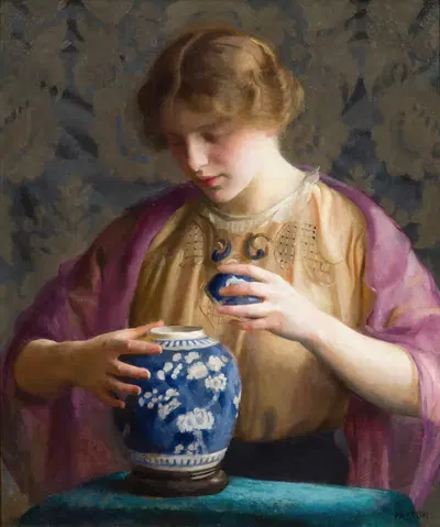 Голубая банка by Уильям МаGregor Пакстон, 1913 — digital art print download