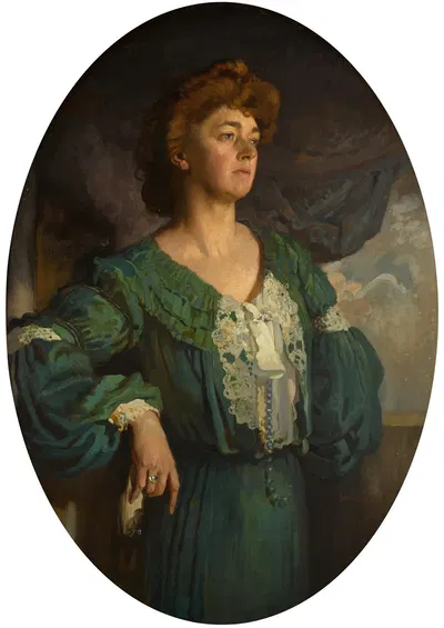 Портрет Мэри, леди Джерард в зеленом платье by Уильям Орпен, 1904 — digital art print download