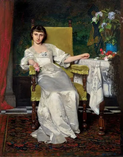Дама с розой by Владислав Чахурский, 1879 — digital art print download