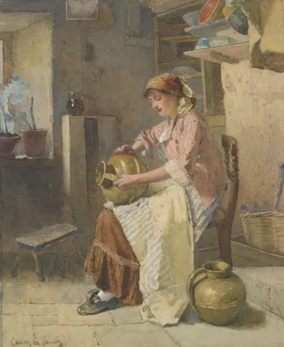 Девочка на кухне by Карлтон Альфред Смит, 1882 — digital art print download