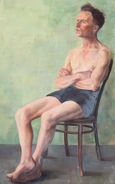 Untitled. [Man seated on a chair] by Elizabeth Berry — digital art print download