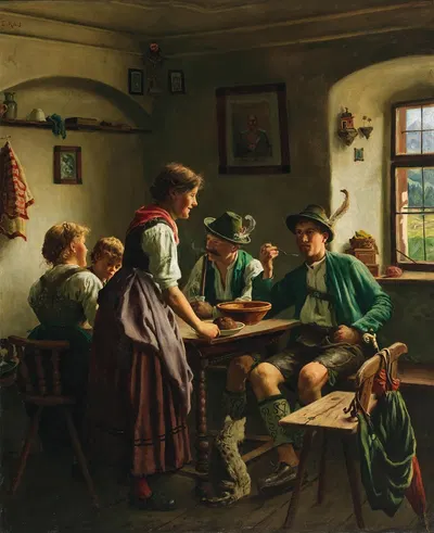 A Meal in the Mountains by Emil Rau — digital art print download