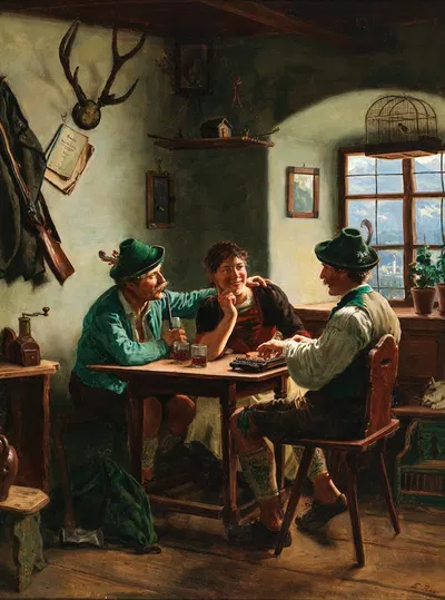 The Zither Player by Emil Rau — digital art print download