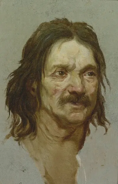 Head of a man with a moustache by Etienne-Louis Advinent — digital art print download