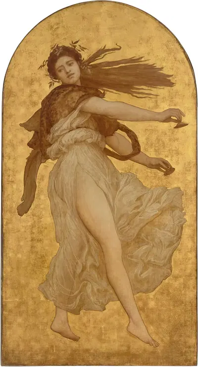 A Dancing Girl with Cymbals in a White Robe by Frederic Leighton — digital art print download