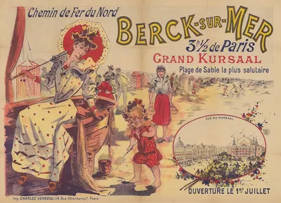Chemin de Fer du Nord. Berck-sur-Mer, 3h 1,2 de Paris. Grand Kursaal by Imp. Charles Verneau, 1890 — digital art print…