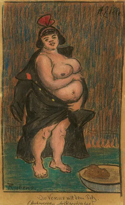 Венера с мехом. (Антверпен, Акерстраße) by Генрих Цилле, 1925 — digital art print download