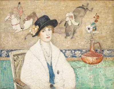 Черная шляпа (Мисс Дороти Харт) by Генри Голден Дерт, 1916 — digital art print download