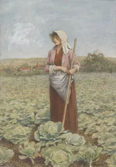 Cabbage field by Henry Green, 1888 — digital art print download