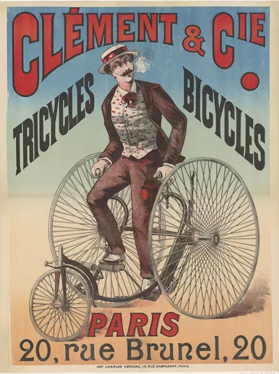 Clément & Cie. Tricycles, bicycles. Paris. 20, rue Brunel, 20 by Imp. Charles Verneau, 1890 — digital art print download