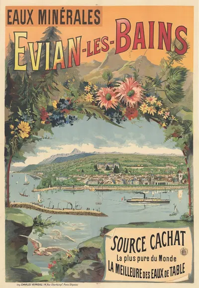 Eaux minérales. Evian-les-Bains by Imp. Charles Verneau, 1890-1900 — digital art print download