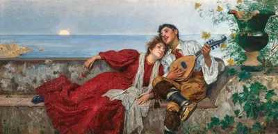 A Serenade at Sunset by Johann Victor Krämer — digital art print download