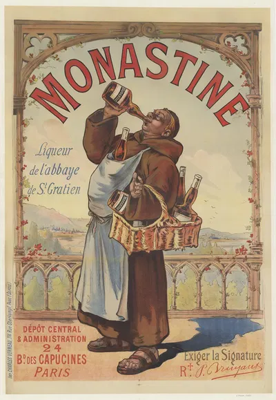 Monastine, liqueur de l'Abbaye de St Gratien by Imp. Charles Verneau — digital art print download