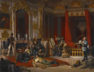 Военный бивак в королевском дворце by Йозеф Мунш, 1865 — digital art print download