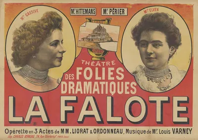 Théatre des Folies Dramatiques, la Falote by Imp. Charles Verneau, 1896 — digital art print download