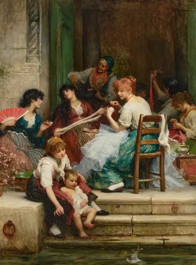 Венецианская жизнь by Люк Филдс, 1884 — digital art print download
