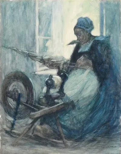 Прядение by Мод Шервуд, 1913 — digital art print download