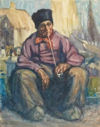 Старый голландец с глиняной трубкой by Мод Шервуд, 1913 — digital art print download