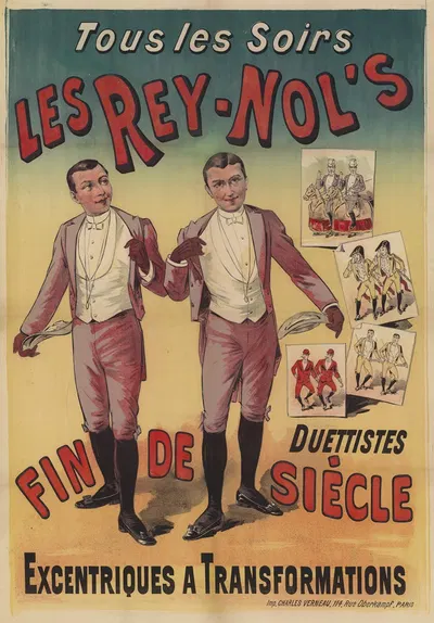 Tous les soirs, les Rey-Nol's, duettistes fin de siécle by Imp. Charles Verneau, 1890-1900 — digital art print download