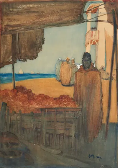 Фруктовая лавка, Порт-Саид by Оуэн Мертон, 1907 — digital art print download