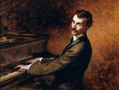 Maestro Arturo Toscanini (1867–1957) at the piano by Théobald Chartran, 1867–1957 — digital art print download